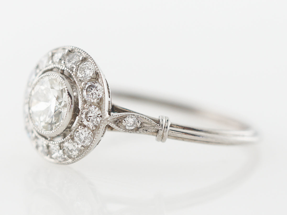 Buy Bezel Set Diamond Halo Engagement Ring in Rose Gold, 0.40ct Natural  Diamond Center, 0.16ctw Bead Set Diamond Halo, 1.8mm Band, Elizabeth S  Online in India - Etsy